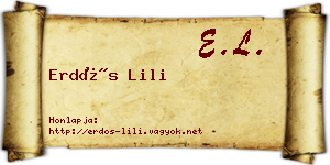 Erdős Lili névjegykártya
